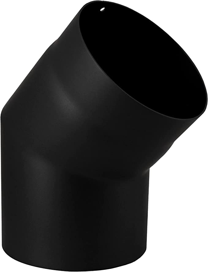 Ofenrohr Rauchrohr Kaminrohr Ø 130 mm Längenelemente - Bögen 45° und 90 ° (Bogen 45° Ø 130 mm)