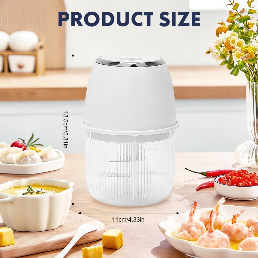 Tragbarer Mini-Zerkleinerer,Mixer Küche, Gemüsezerkleinerer Zwiebelschneider mit USB-Anschluss, Univ