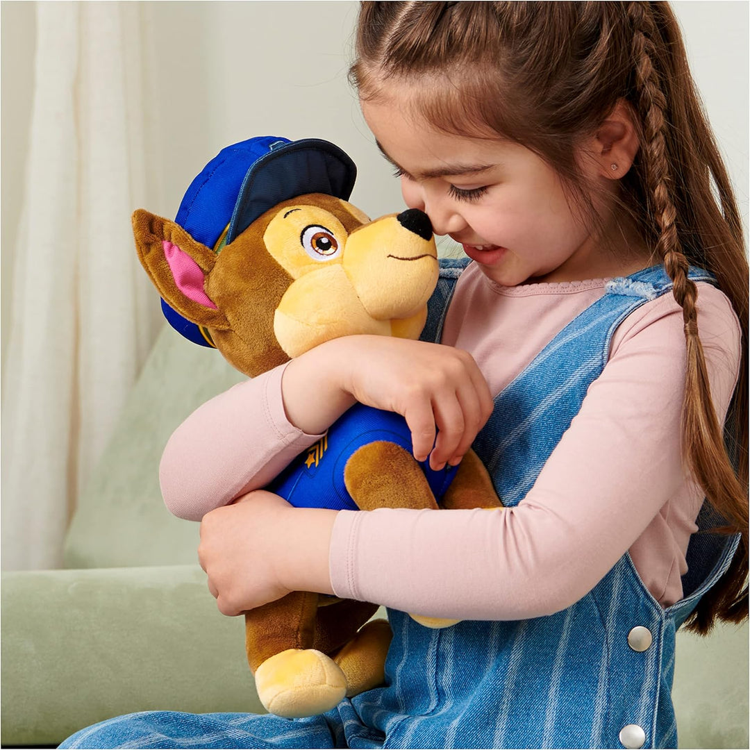 PAW PATROL Interaktives Plüschtier Chase - mit wedelndem Schwanz, 20+ Geräuschen und Musik, ca. 32 c