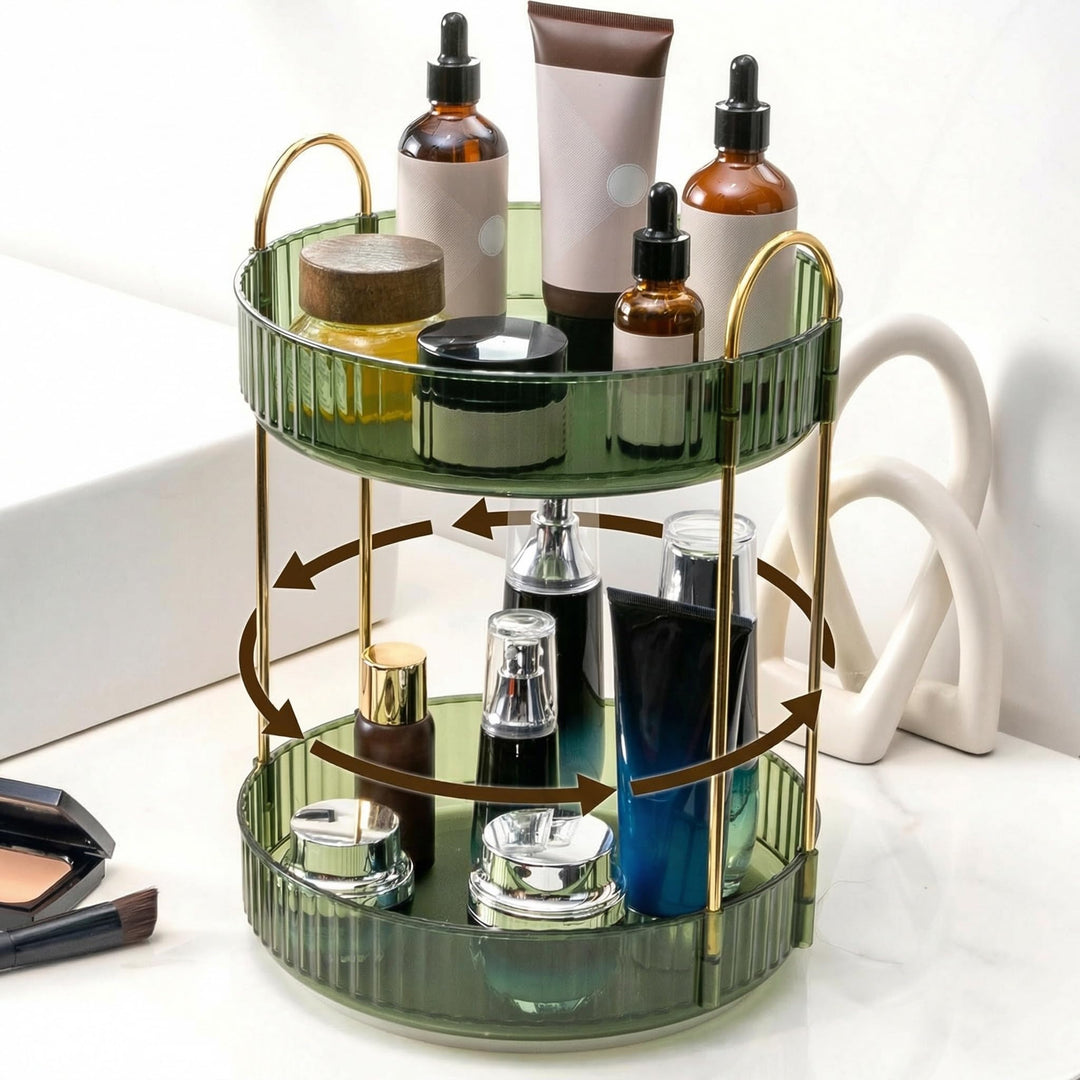Make Up Organizer 360° Drehbar Schminktisch Organizer Kosmetik Organizer für Kosmetik Skincare Parfü