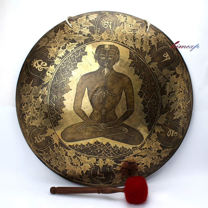 51 cm, 50,8 cm Chakra, geschnitzt, super Klang, tibetischer Tempel-Heilungsgong aus Nepal.