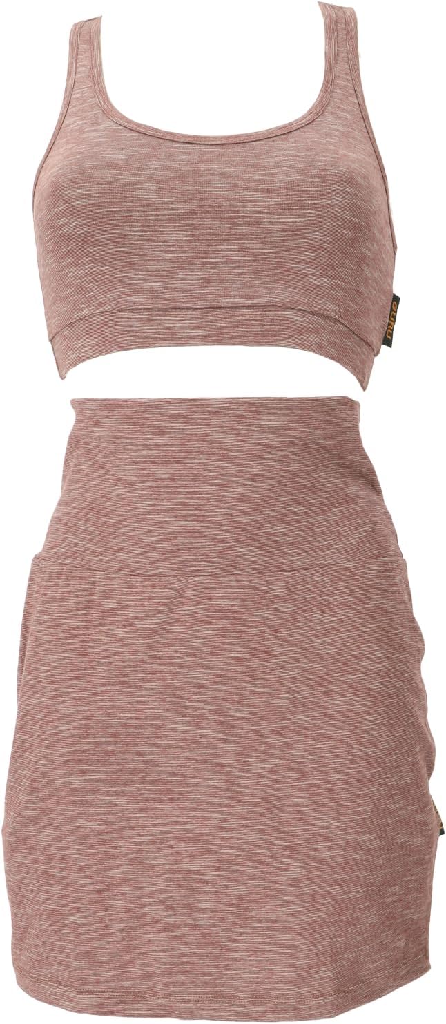 GURU SHOP Minirock aus Bio-Baumwolle, Organic Yoga Rock - Anthrazit, Damen 40 Cappuccino, 40 Cappucc