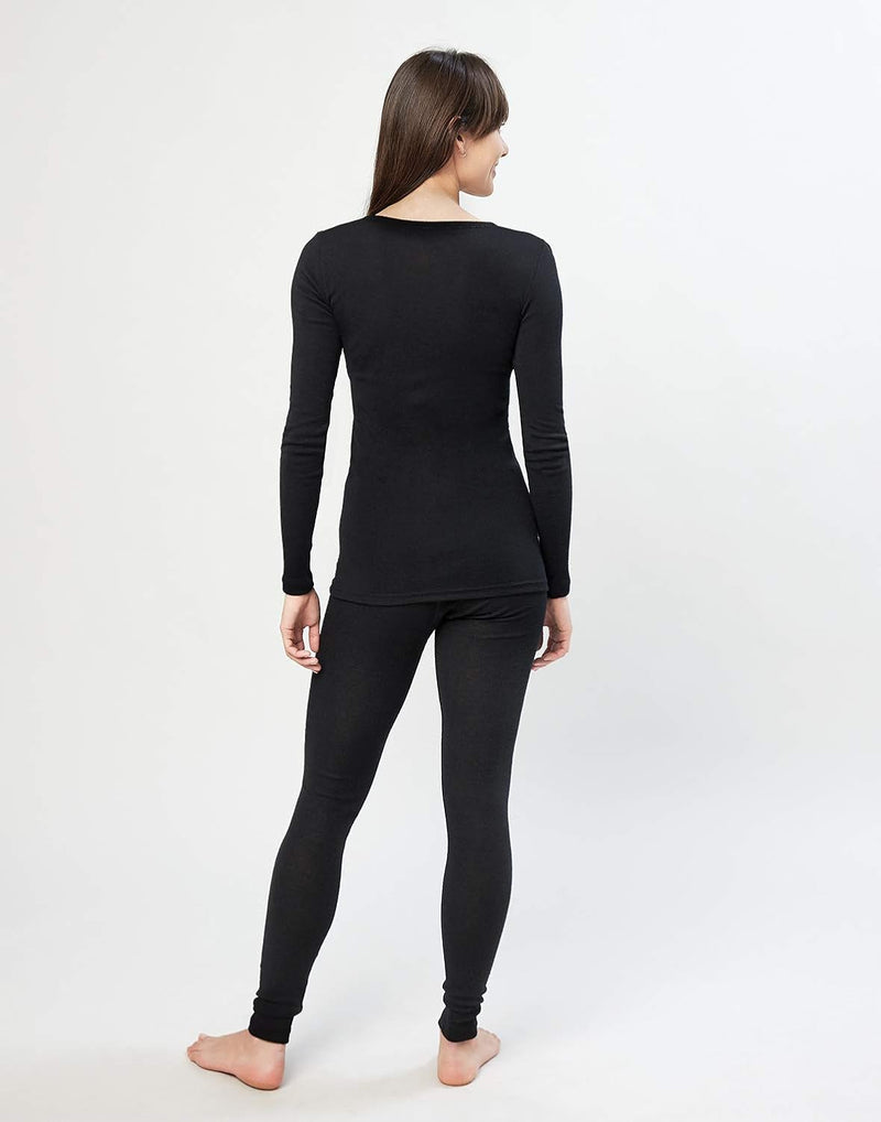 Dilling Merino Langarmshirt für Damen - Extra Feine Unterwäsche aus 100% Bio Merinowolle 38 Schwarz,