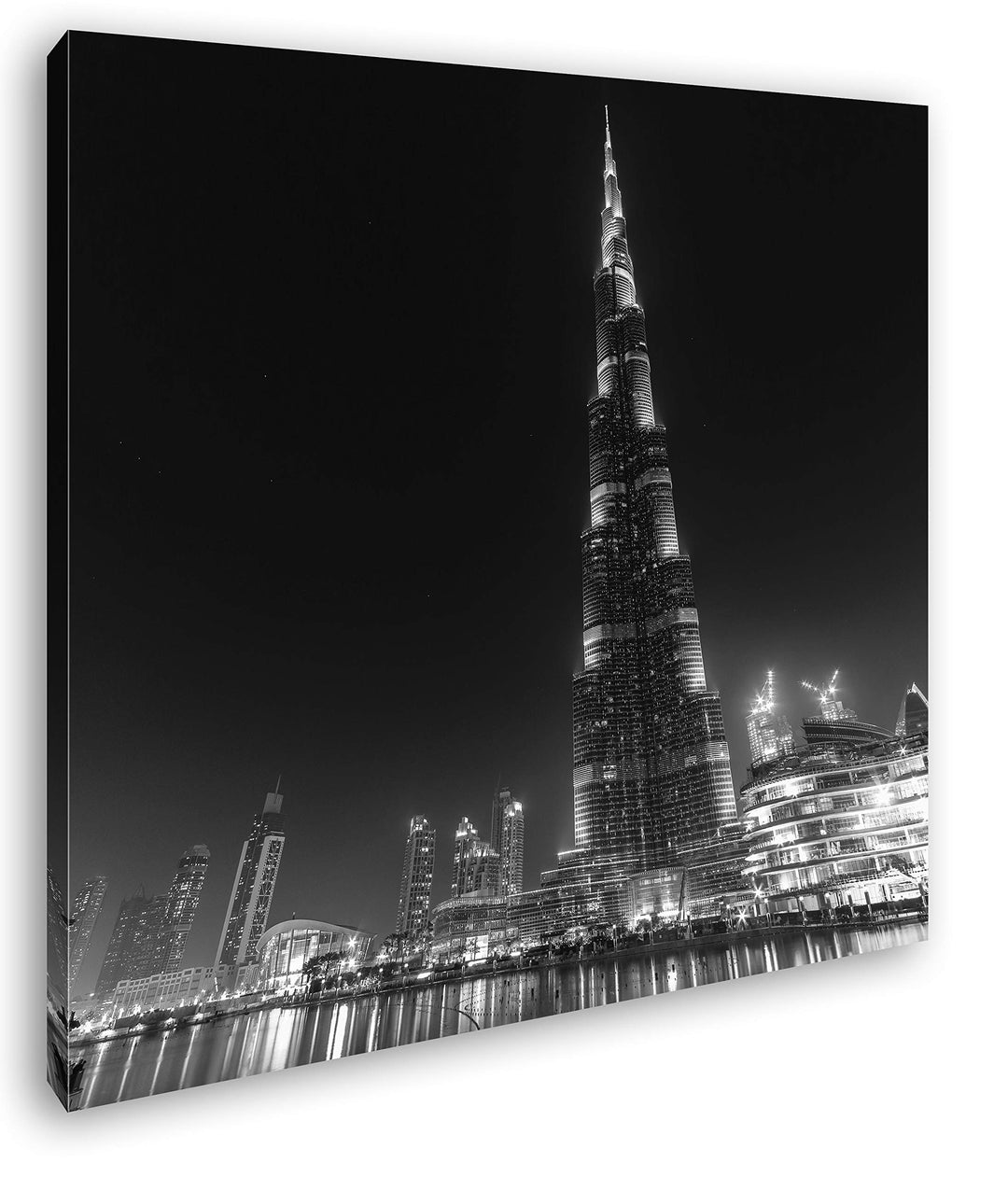 deyoli Hochhaus in Dubai Format: 70x70 Effekt: Schwarz&amp;Weiss als Leinwandbild, Motiv fertig gerahmt