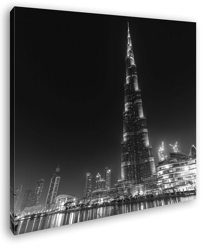 deyoli Hochhaus in Dubai Format: 70x70 Effekt: Schwarz&amp;Weiss als Leinwandbild, Motiv fertig gerahmt