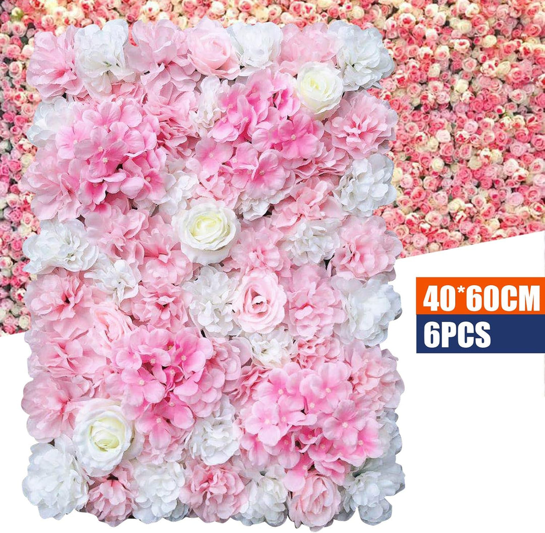 Künstliche Blumenwand, Rosenwand Kunstblumen 6pcs DIY Hochzeit Strasse Hintergrund für Hochzeit Hint