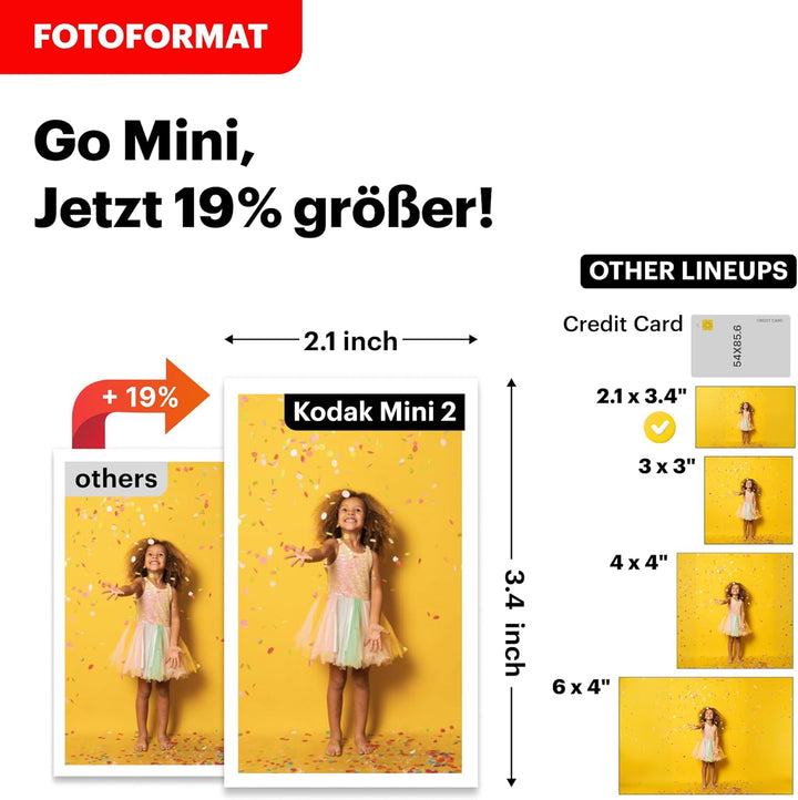 Kodak Mini 2 Retro mobiler Farbig Fotodrucker für Smartphone (iPhone & Android) - Weiss - 8 Blatt (5