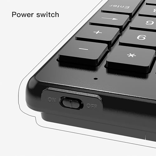 Bluetooth-Nummernblock, Kabelloser Ziffernblock, Numpad 19 Tasten, Tragbarer -Nummernblock für Finan