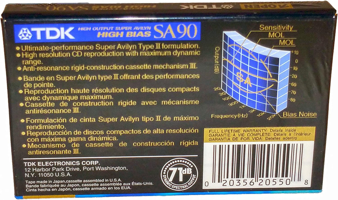 TDK SA 90 Super Avilyn High Bias Ultimate CD Performance Audio-Kassetten – 4 Stück