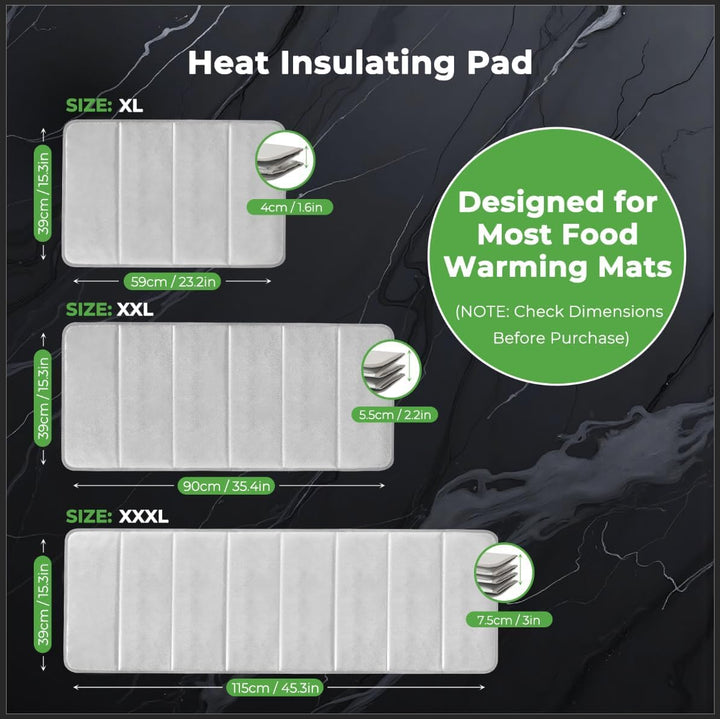 FYY Heat-Resistant Mat for Food Warming Mats - 23×15.4 inch Tables Protected, Up to 50% Temperature