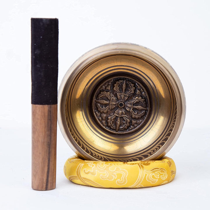 Grosse tibetische Klangschalen-Set – einfach zu spielen – Mantra-Design, Achtsamkeit, Meditation, He
