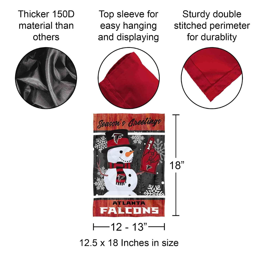 Atlanta Falcons Holiday Winter Snow Garden Flag Double Sided Banner