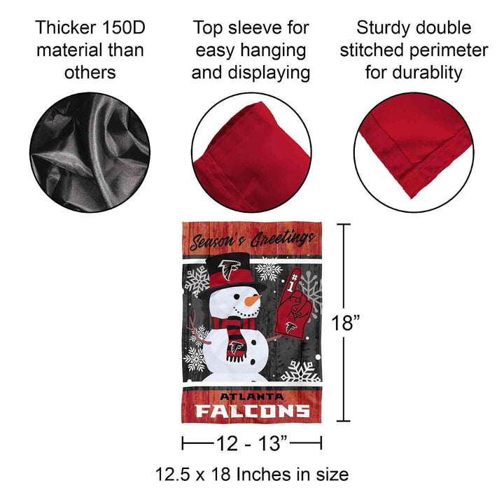 Atlanta Falcons Holiday Winter Snow Garden Flag Double Sided Banner