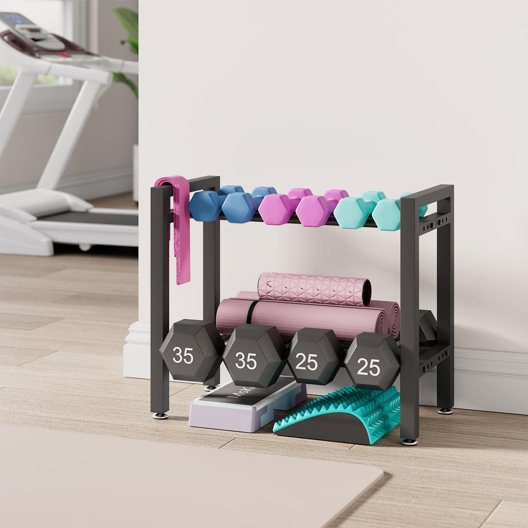 IBUYKE Hantelständer, Verstellbares Hantelgestell für Home Gym, Platzsparender Gewichtsständer 300LB