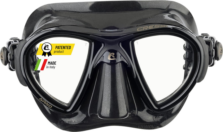 Cressi Herren Nano Taucherbrille UNI Schwarz, UNI Schwarz