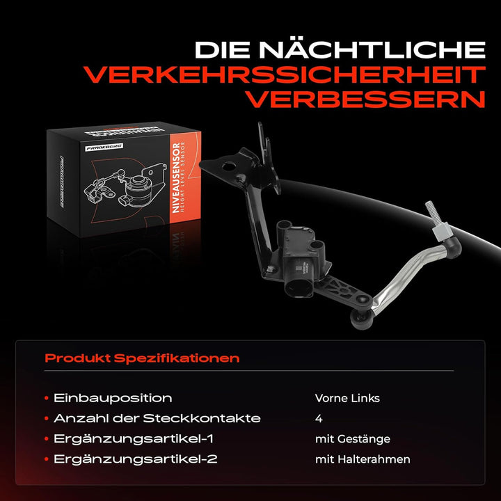 Frankberg Niveausensor Leuchtweiten mit Gestänge Vorderachse Links für Q5 8R 2009-2015 8R0941285E