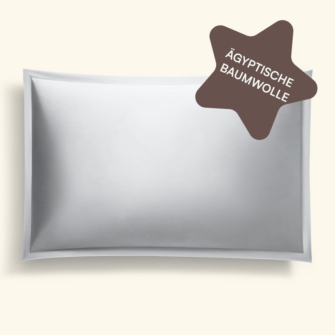 Amqua Mako Satin Kissenbezug (1x) aus ägyptischer Baumwolle 40x60 cm, hellgrau (1x) 40x60cm Grau/ He