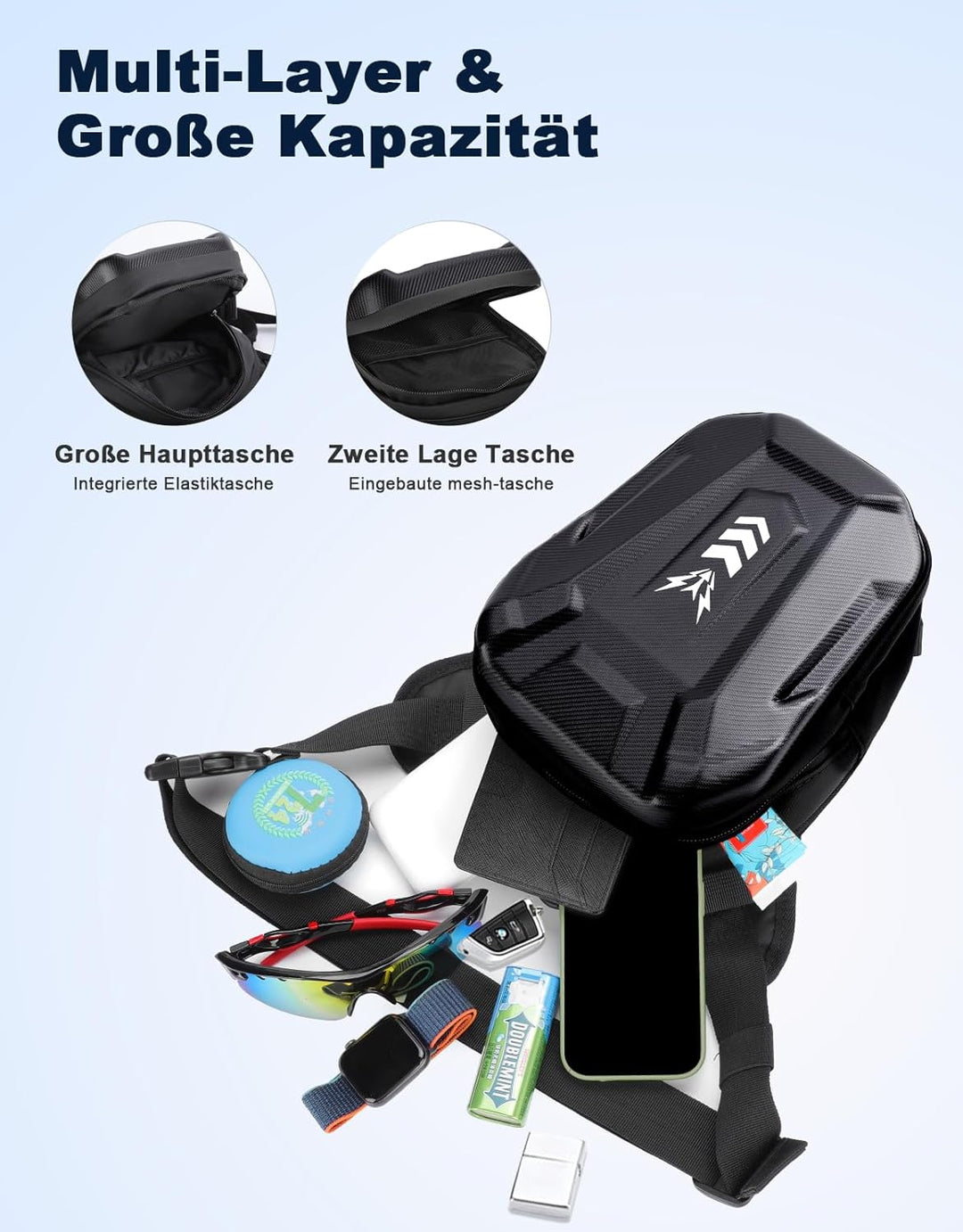 Beintasche Motorrad, Bauchtasche Gürteltasche Herren Damen, [Erweiterter Stauraum] Oberschenkeltasch