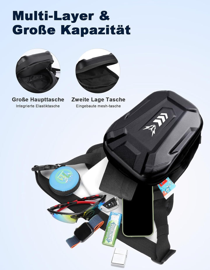 Beintasche Motorrad, Bauchtasche Gürteltasche Herren Damen, [Erweiterter Stauraum] Oberschenkeltasch