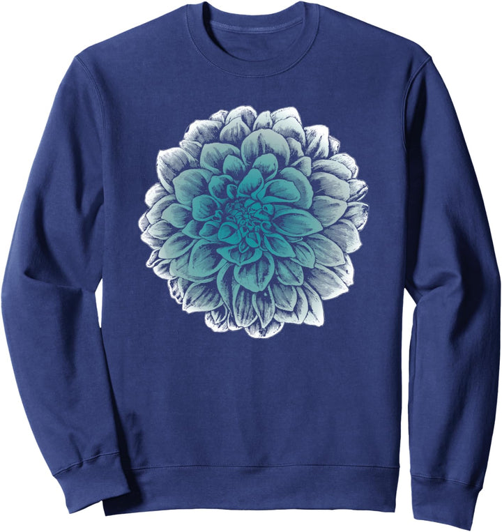 Vintage Dahlia Flower Minimalist Dark Nature Graphic Sweatshirt