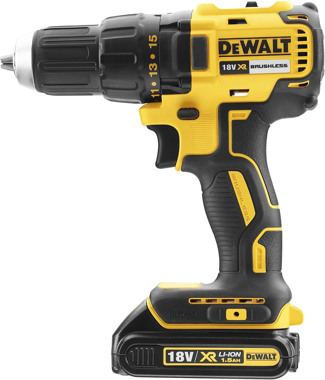 Dewalt Akku-Bohrschrauber (18V, 1.5 Ah, bürstenlos, 15 Drehmomentstufen) & Juego de 109 Piezas para