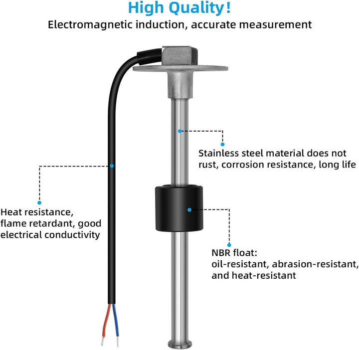 Kraftstoffanzeige,Rupse Universal Auto Kraftstoffstandsanzeige Tankuhr mit Wasserstandssensor Krafts