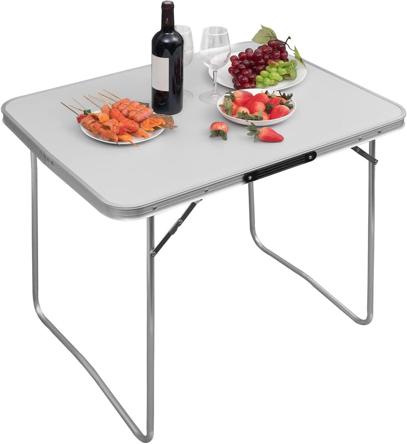 WOLTU CPT8128gr Campingtisch Klapptisch 80 x 60 x 70 cm Klappbar Gartentisch aus Alu und MDF für Pic