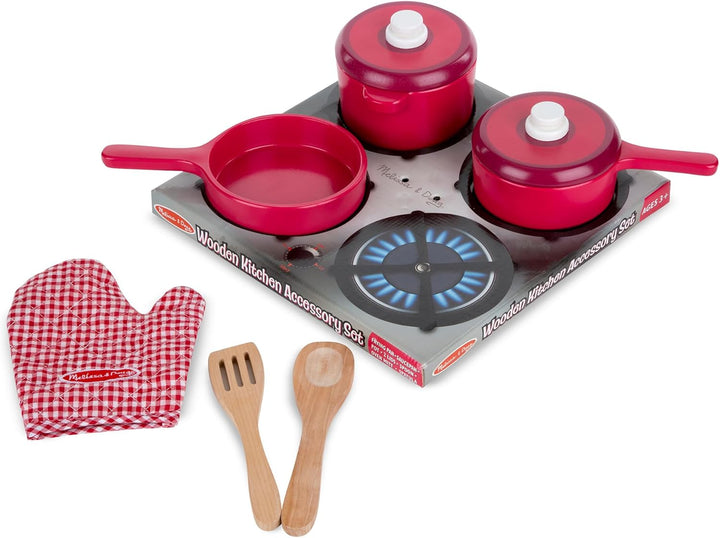 Melissa &amp; Doug Küchenzubehörset aus Holz | Fantasiespiel | Essensspiel | 3+ | Geschenk für Jungen od
