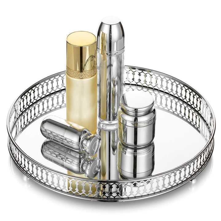 NUPTIO Make-up-Tablett für Kosmetik, Parfümtablett, dekorativ, Schmuck, Eitelkeit im Spiegel, Tablet