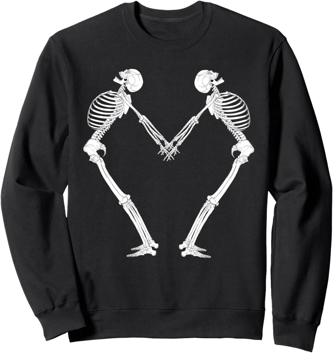 Halloween-Skelett-Herz Romantik Valentinstag Sweatshirt