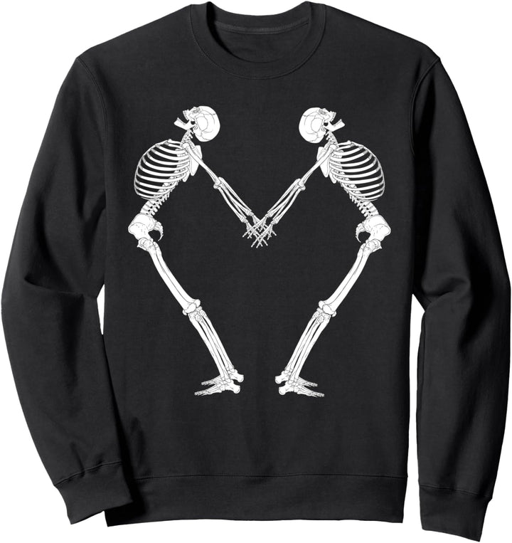 Halloween-Skelett-Herz Romantik Valentinstag Sweatshirt