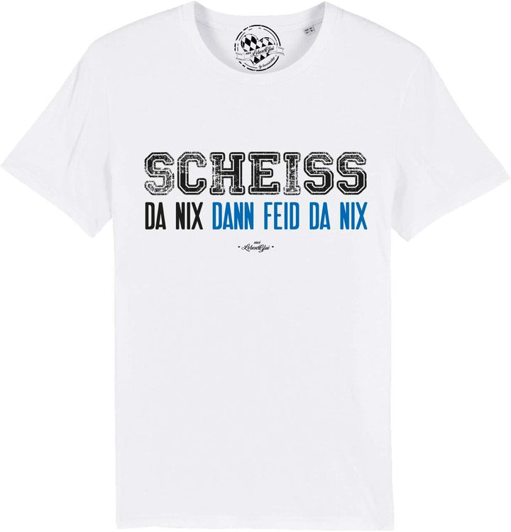 Bavariashop Bayerisches Herren T-Shirt Scheiss da nix S Weiss, S Weiß