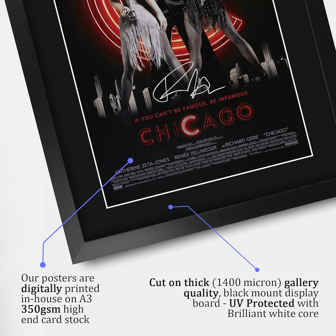 HWC Trading FR A3 Chicago Renée Zellweger, Catherine Zeta-Jones Geschenke Geduckter Poster Signierte