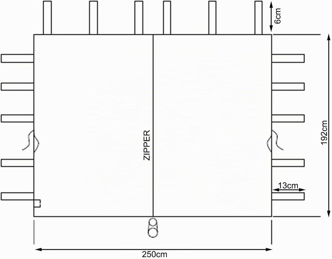 QUICK STAR 2 Seitenteile mit RV 250x192cm für Pavillon Nizza 3x3m Seitenwand Grau RAL 7012