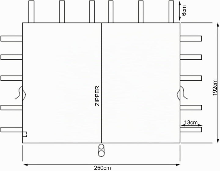 QUICK STAR 2 Seitenteile mit RV 250x192cm für Pavillon Nizza 3x3m Seitenwand Grau RAL 7012