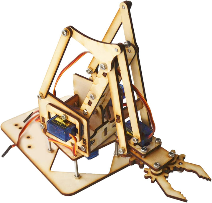 4 DOF Holz Roboter mechanischer Arm sg90 Servo Science Experiment DIY Kit für Arduino Raspberry Pi S