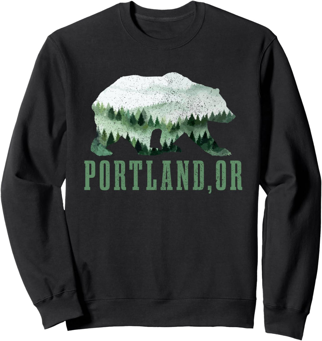 Portland Oregon Grizzly Bear Nature Wandern Camping Wanderer Sweatshirt