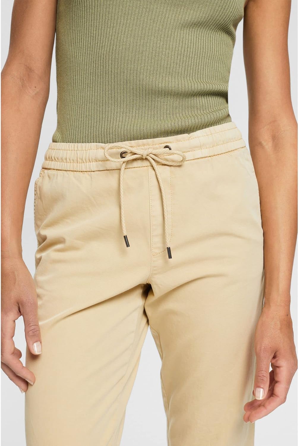 ESPRIT Hose mit Kordelzugbund aus Pima Baumwolle 32W / 30L Sand, 32W / 30L Sand