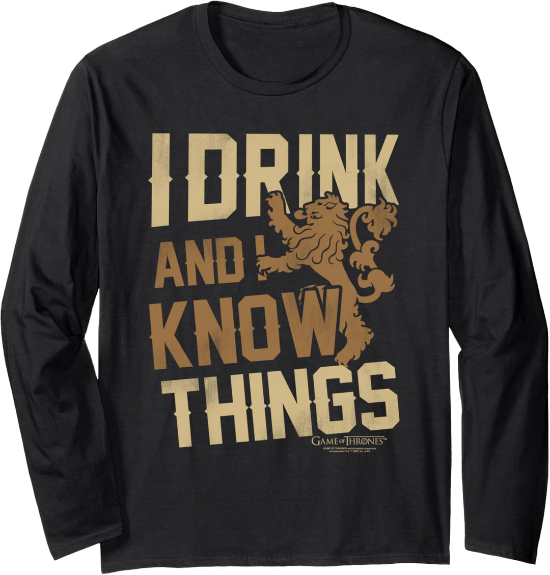 Game of Thrones I Drink and I know Things Langarmshirt