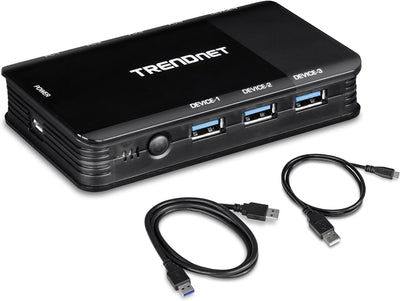 TRENDnet TK-U404 4-Port USB 3.1 Sharing Switch, 4 x USB 3.1 für Computer, 4 x USB 3.1 für Geräte, Wi