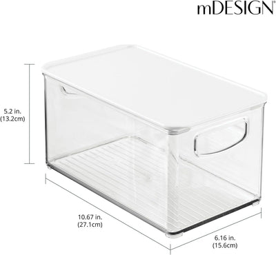 mDesign 2er-Set Kühlschrankbox – Kühlschrank Vorratsdose abnehmbarem Deckel und Griffen – lebensmitt