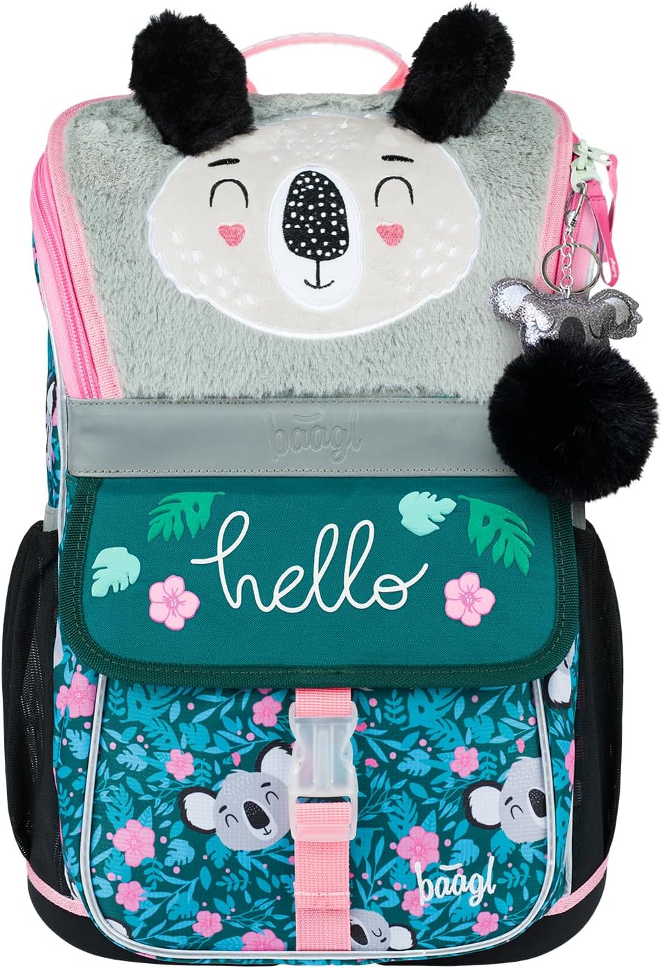 Baagl Schulranzen Mädchen 1. Klasse - Ergonomische Schultasche für Kinder - Schulrucksack mit Brustg