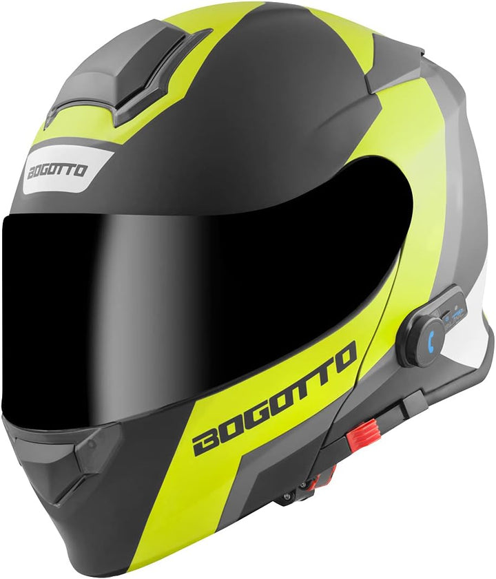 Bogotto V271 BT Zabu Bluetooth Klapphelm XS schwarz/neon, XS schwarz/neon