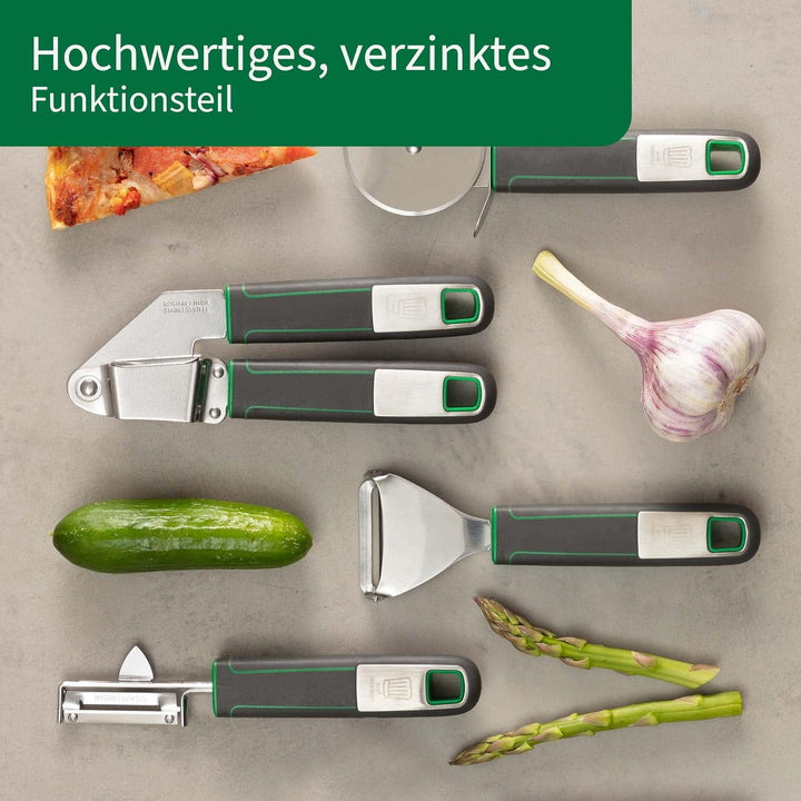 FACKELMANN Knoblauchpresse Premium – Ideal zum Pressen von Knoblauch & Co – Verzinkter Press-Mechani