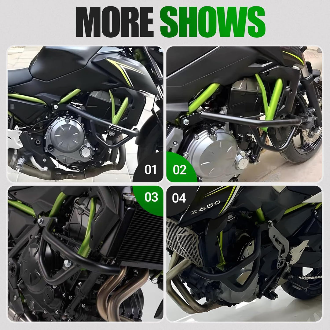 Motorrad Sturzbügel Schutzbügel Unten für Z650 Z 650 2017-2025, Schwarz