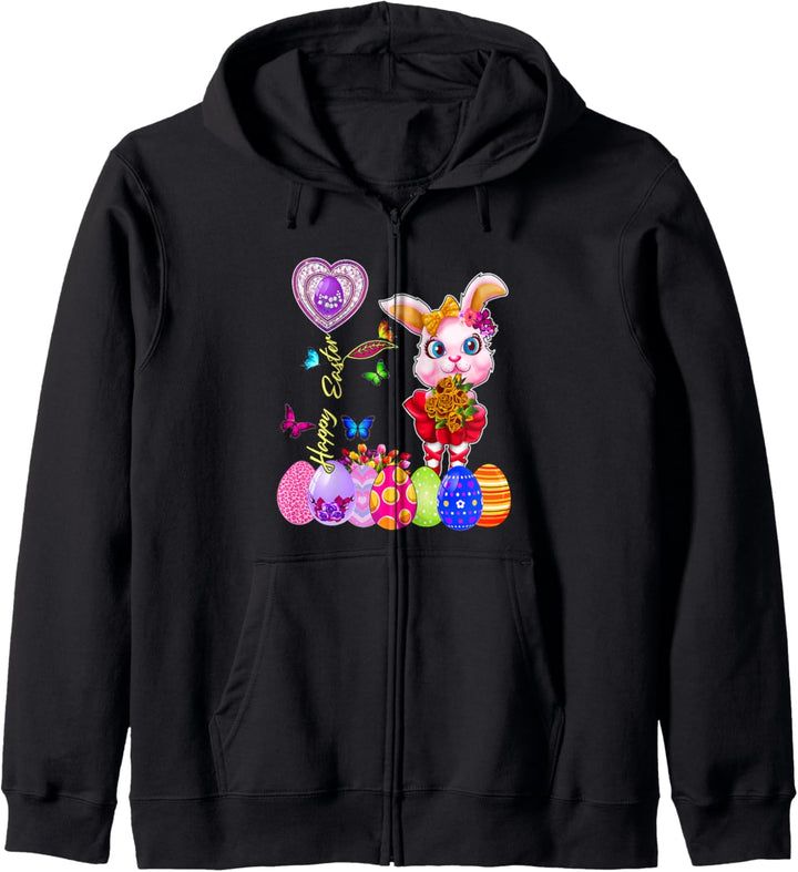 Happy Easter Egg Hunt Cute Bunny Toddler Girl Kid Womens Kapuzenjacke