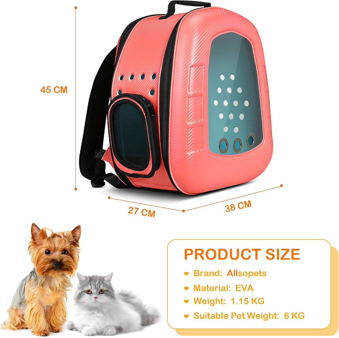 ALLSOPETS Katzenträger-Rucksack Bubble Hunderucksackträger Faltbares Haustier Rucksack für Katzen We