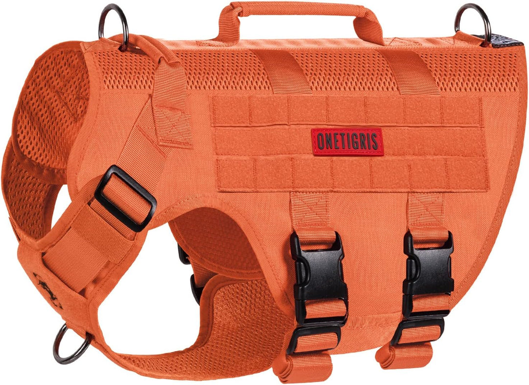 OneTigris Hundegeschirr Kleine Hunde, AIRE MESH Taktisches Anti Zug Geschirr mit 2 Griff Verstellbar