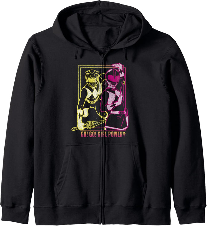 Power Rangers Go Go Girl Power Pink & Yellow Ranger Art Kapuzenjacke