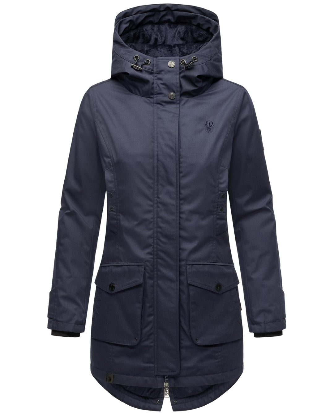 Navahoo Damen Übergangsjacke Warmer Kurzmantel Regenjacke wasserdicht mit Kapuze Brinjaa XS-XXL S Na